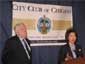 Secretary Chao speaking at the City Club of Chicago.