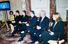 Participants in the 2005 Secretary of State's Award for Corporate Excellence Ceremony from left to right: Secretary Rice, Lapa Rios Co-Founder Karen G. Lewis, Cisco Systems CEO John T. Chambers, Economic Bureau Assistant Secretary E. Anthony Wayne, U.S. Ambassador to Costa Rica Mark Langdale, Under Secretary for Economic, Business and Agricultural Affairs Josette Sheeran Shiner. State Department photo