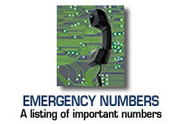 Emergency Numbers - A listing of emergency numbers