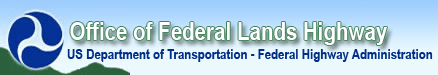 Federal Lands Highway Division graphical title with a sky and mountains in the background