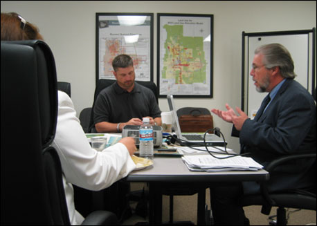 Front Range MPO's John Daggett speaks to participants about Regional Visioning