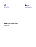 Item List Guide 2007