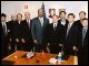 Secretary Paige shown with members of his staff and the Chinese delegation after signing of new web-based learning agreement.