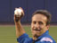 Astronaut Charlie Camarda throws out the first pitch at the New York Mets game on Wednesday, August 31