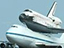 Shuttle orbiter Discovery atop the Shuttle Aircraft Carrier