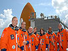 STS-118 astronauts pose for photo after conclusion of prelaunch testing at Kennedy