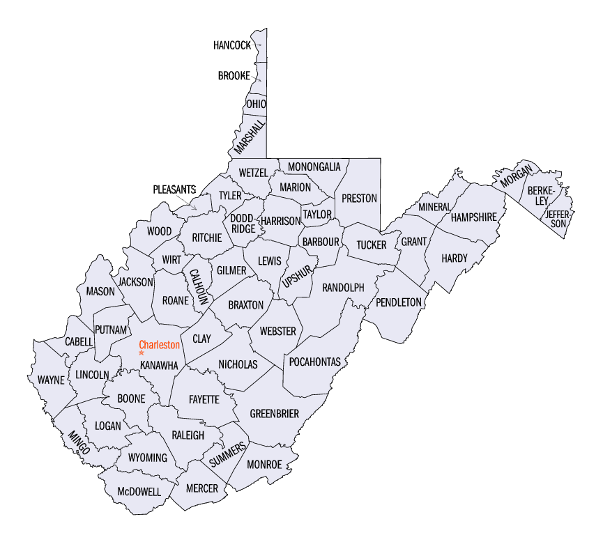 West Virginia map