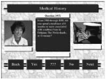 Photograph of computer screen. Blood donation software elicits donor information via a Web-based survey.