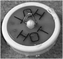 Photograph of an anti-scald bathtub plug.
