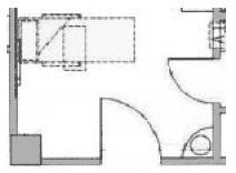 Floor plan of a room in St. Joseph's Hospital in West Bend, Wisconsin.