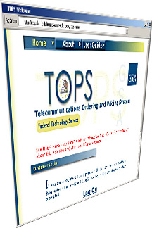 Screenshot of TOPS web application