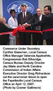 Ceremonial ribbon to open the Fayetteville Local Census Office