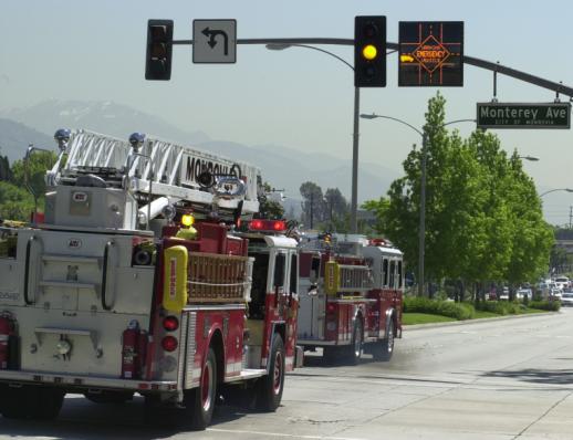 Photo. Monrovia California fire trucks 