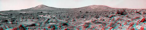 The Twin Peaks in 3-D, as Viewed by the Mars Pathfinder IMP Camera