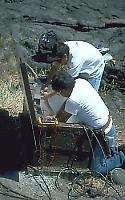 Scientists installing new seismic station