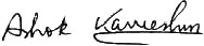 Ashok Kaveeshwar's signature
