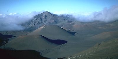 View of Haleakala Crater, Island of Maui, Hawai`i, looking ENE