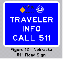 Text Box:  
Figure 13 – Nebraska 
511 Road Sign
