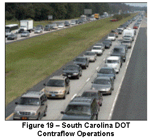Text Box:   Figure 19 – South Carolina DOT Contraflow Operations
