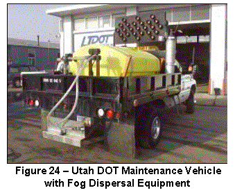 Text Box:   Figure 24 – Utah DOT Maintenance Vehicle 
with Fog Dispersal Equipment
