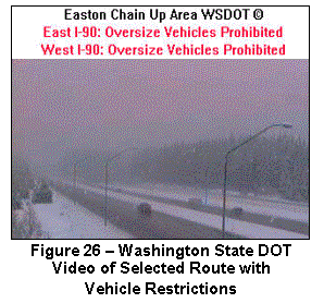 Text Box:  
Figure 26 – Washington State DOT
Video of Selected Route with 
Vehicle Restrictions
