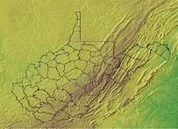 Topographic Map of West Virginia
