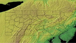 Topographic Map of Pennsylvania