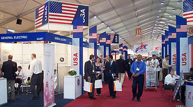 The U.S. pavilion at Rebuild Iraq 2006. (U.S. Department of Commerce photo)