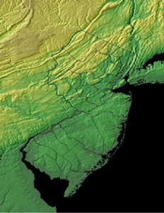 Topographic Map of New Jersey