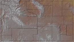 Topographic Map of Wyoming