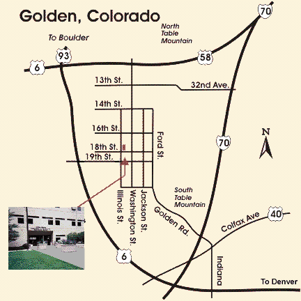 Map showing location of Golden office.
