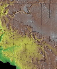 Topographic Map of Arizona
