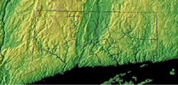 Topographic Map of Connecticut