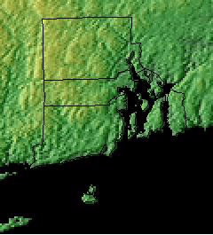 Topographic Map of Rhode Island