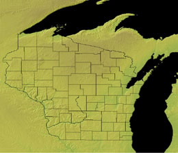Topographic Map of Wisconsin