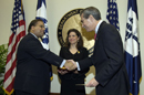 Secretary Gutierrez cogratulates Assistant Secretary Sandy Baruah