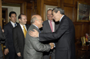 Secretary Gutierrez greets the Prime Minister of Peru delegation