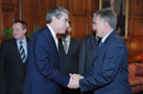 Secretary Gutierrez shakes hands with Polish Minister