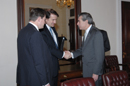 Secretary Gutierrez shakes hands with members of EU commission