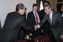 Secretary Gutierrez shakes hands with members of EU Commission