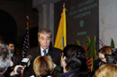 Secretary Gutierrez  is interviewed by news media on trade success