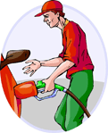 Image of a man pumping gas into a car