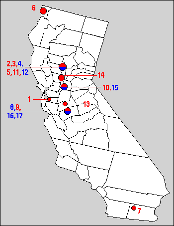 Map of Avian Cholera Breakouts