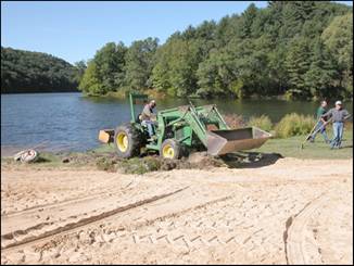 Figure 2—Grading of beach path to waterline. 