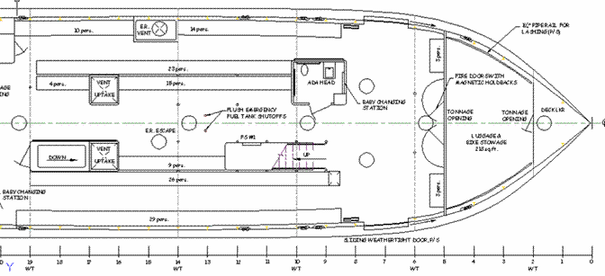Figure 2. Casco Bay Line boat – Main Deck Plan