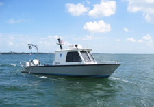 Image of NOAA’s Navigation Response Team vessel in the water. Click for larger image.