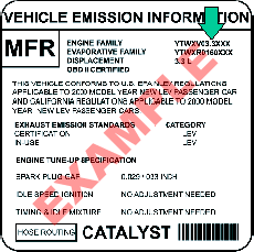 Vehicle Emission Information Sticker