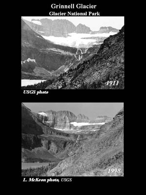 Grinnell Glacier from trail 1911 - 1998