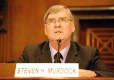 Photo of Steven H. Murdock testifying before Congress at confirmation hearing.