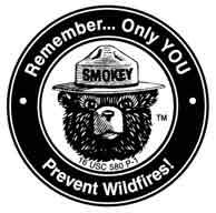 Smokey Bear seal: Remember, only you can prevent wildfires.
